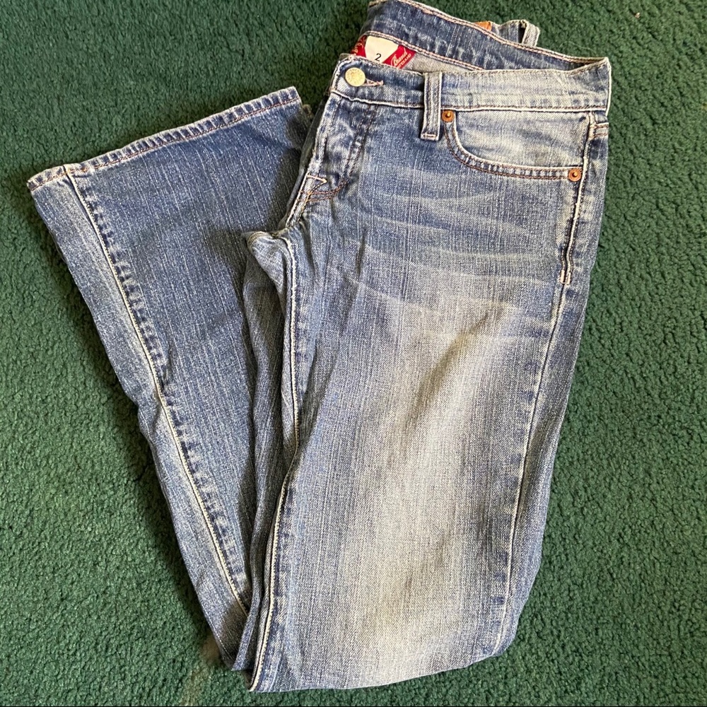 Lucky Brand Low Rise Wide Bottom Jeans